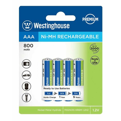 Аккумуляторы (4 шт) Westinghouse 800 mAh R03/AAA-BP4