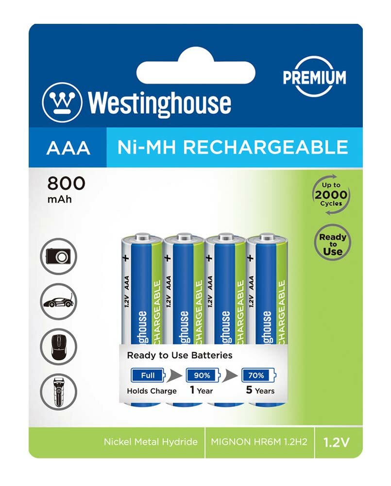 Аккумуляторы (4 шт) Westinghouse 800 mAh R03/AAA-BP4