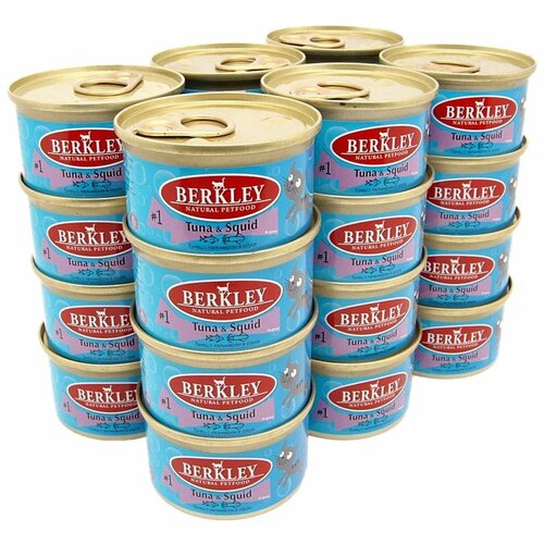 BERKLEY № 1 для взрослых кошек с тунцом и кальмаром (85 гр х 24 шт)