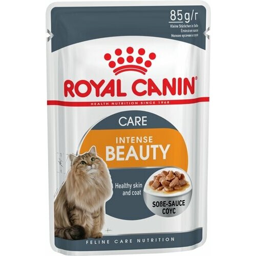 Роял Канин 86222 Intense Beauty пауч д/кошек забота о здоровье кожи и шерсти кусочки в соусе Мясо/Рыба 85г