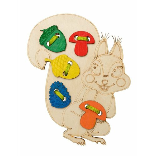 деревянная 3д головоломка белка детская логика Развивающие игрушки для малышей Сортер для детей шнуровка детская Белка