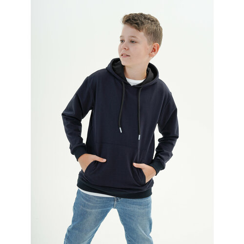 фото Толстовка egotrik, размер 152/36, синий, черный