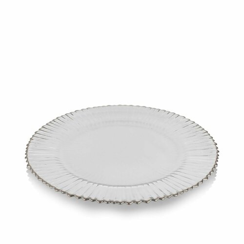 Новогодняя сервировочная тарелка Schafer Mili Supla 32см-1 шт, серебристая