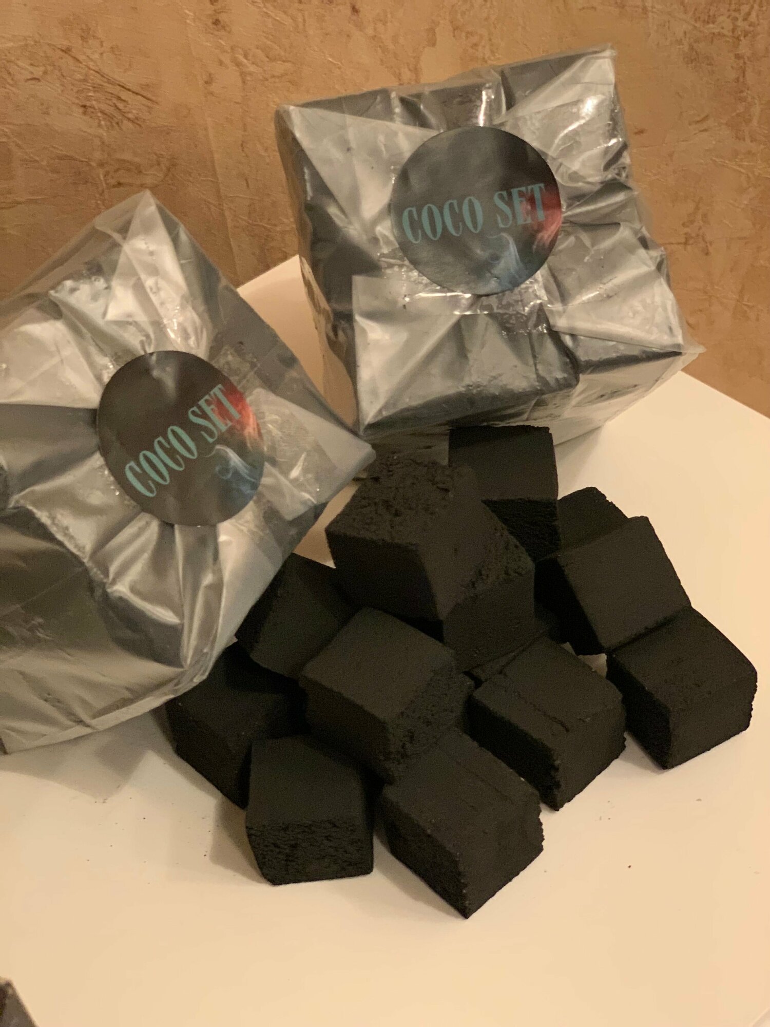 Кокосовый уголь COCO SET Без картонной упаковки 72 шт 1 кг , 25 мм - фотография № 1