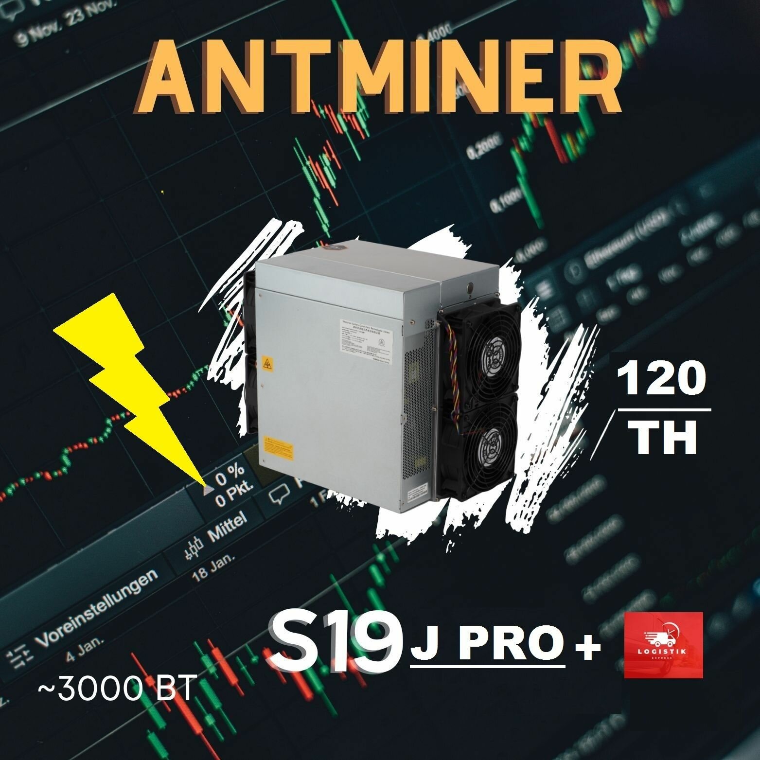 Асик Майнер Antminer S19J Pro+ 120 TH/s