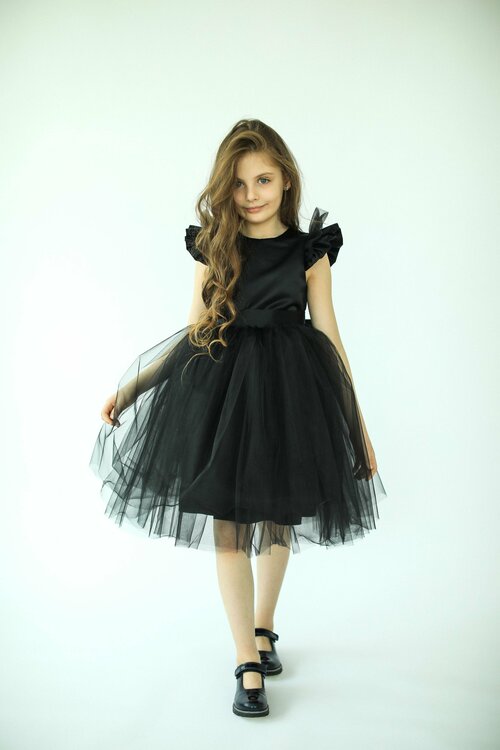 Школьное платье Lizzi, размер 98/104, черный