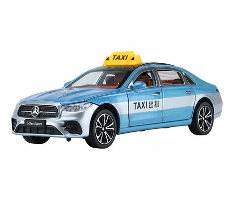 Модель металлическая Mercedes E-Class Taxi поворотные колеса, свет, звук 1:24 (B2426) (Цвет: Голубой)