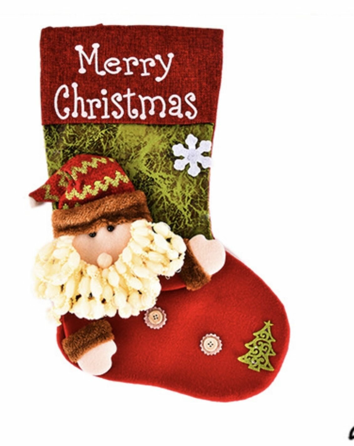 Новогодний носок для подарков / Рождественский носок на камин дед мороз