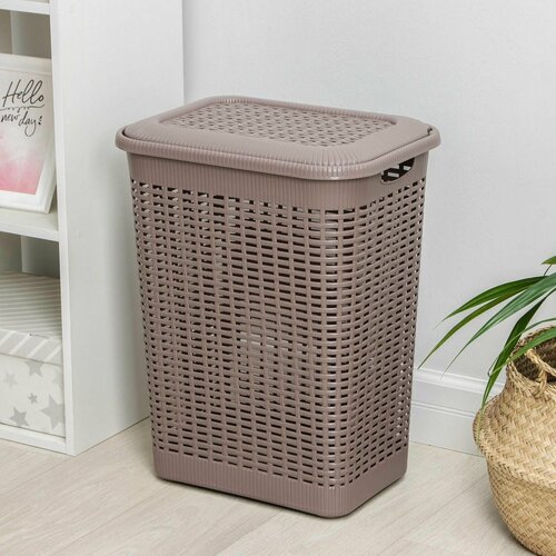 Корзина бельевая с крышкой 50 л 42x31x56 см 2005₽