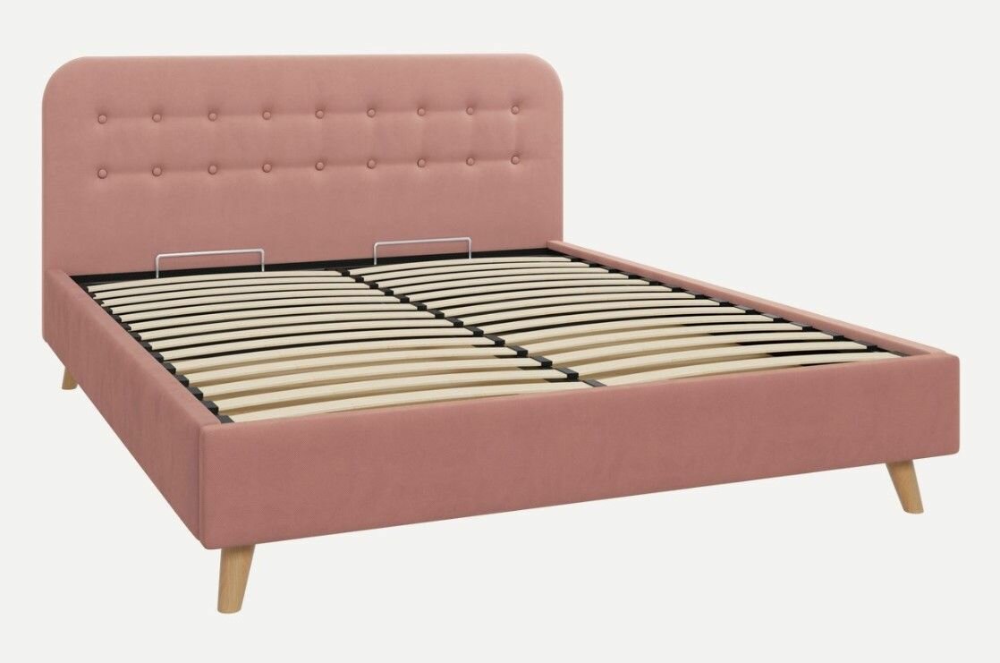 фото Динс 160 Velvet Pink кровать