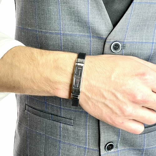 фото Браслет, металл, 1 шт., размер 20 см, черный нет бренда