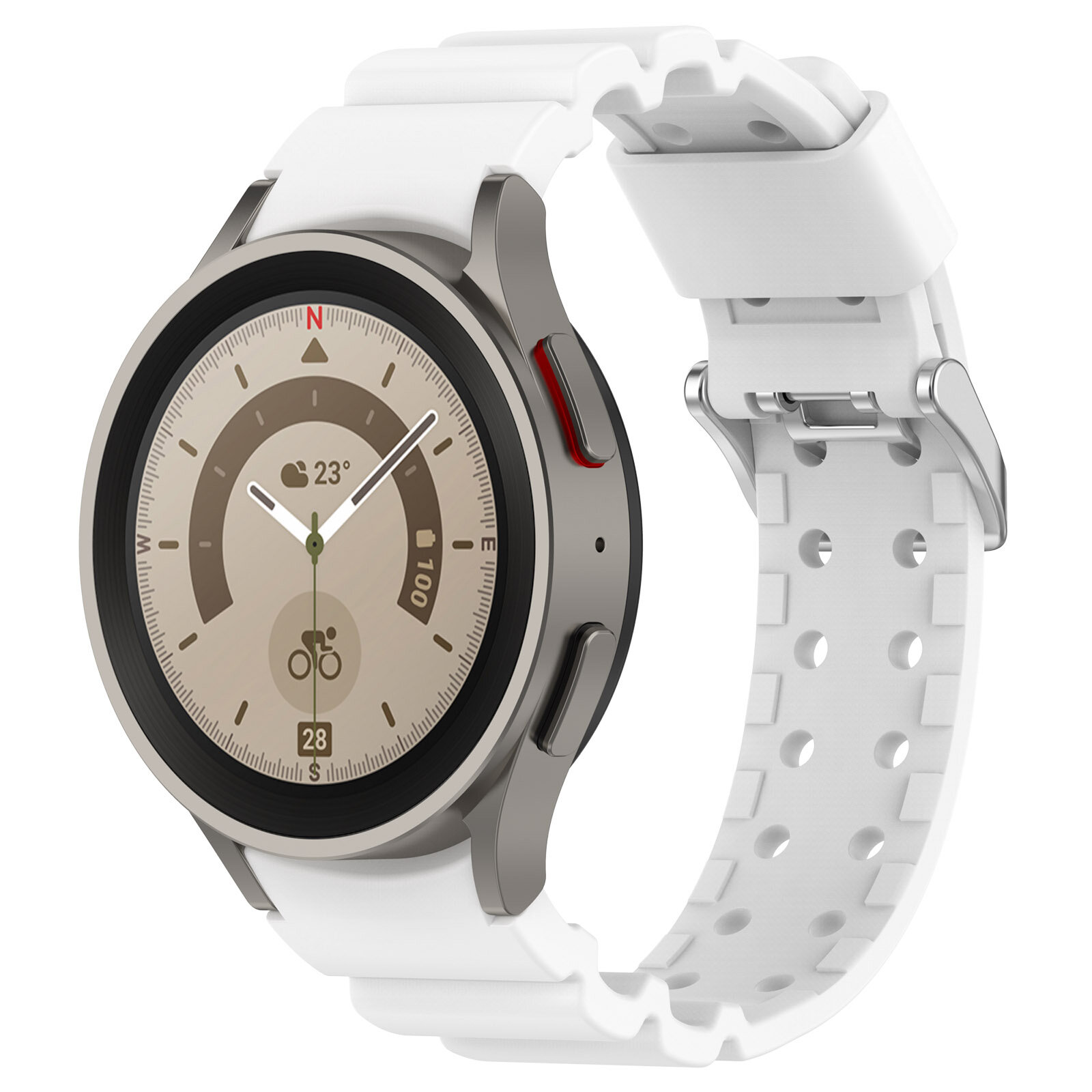 Ребристый силиконовый ремешок для Samsung Galaxy Watch 4/5/6, белый