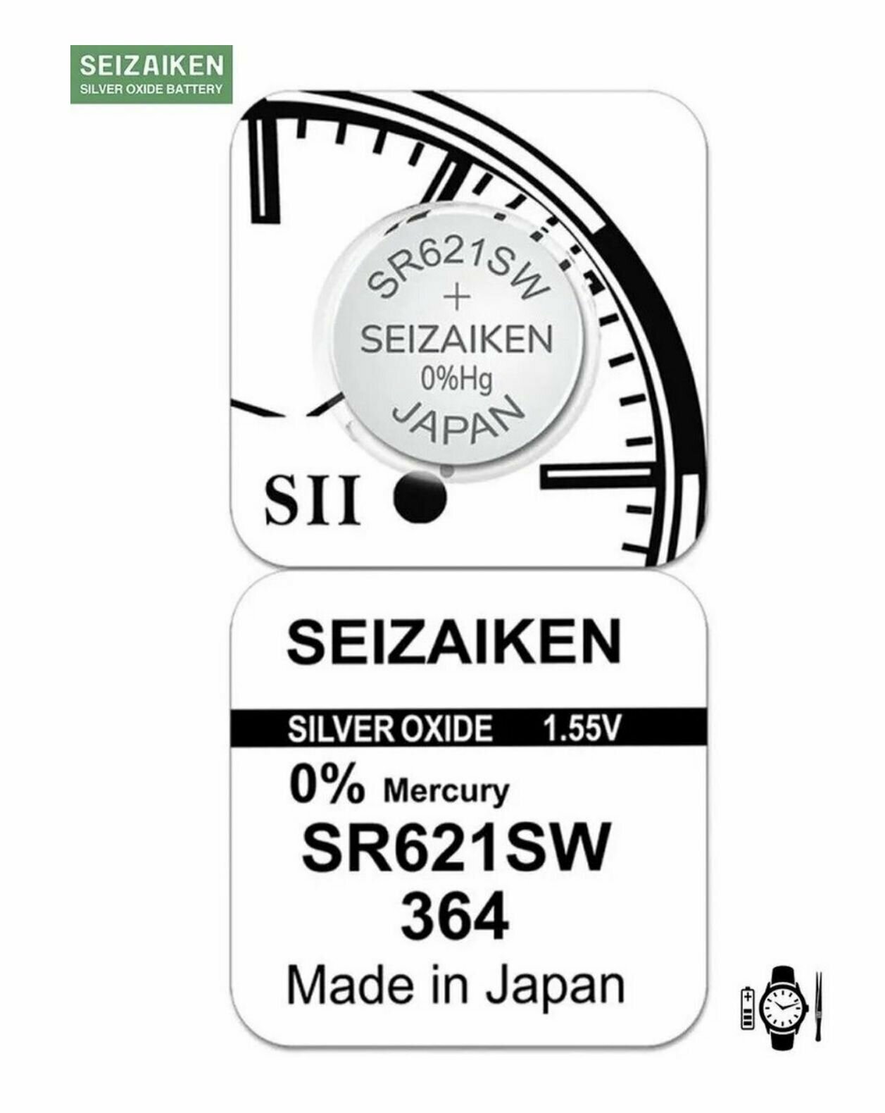 Батарейка для часов SEIZAIKEN 364 (SR621SW) BL1, 1 шт