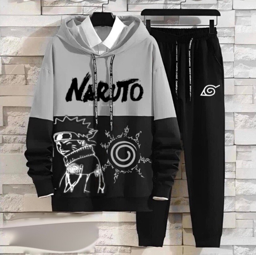 Спортивный костюм NARUTO для настоящих фанатов аниме цвет серый размер 146