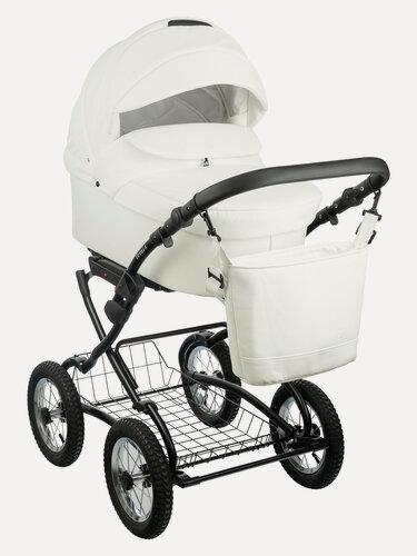 Изображение товара Детская универсальная коляска 2 в 1 Jovola Tessa Classic Eco, всесезонная с реверсивным блоком, (Te 05), белая кожа