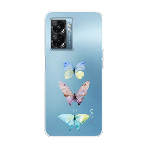 Силиконовый чехол на Oppo A56s / Оппо A56s Акварельные бабочки, прозрачный силиконовый чехол на oppo a56s оппо a56s no coffee прозрачный