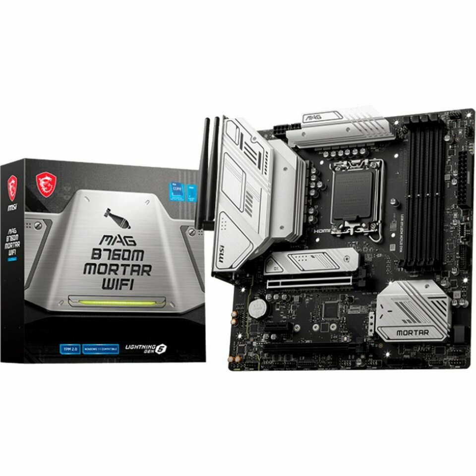 Материнская плата mATX MSI (LGA1700, B760, 4*DDR5 (7800), 4*SATA 6G RAID, 3*M.2, 2*PCIE, 2.5Glan, HDMI, DP, USB Type-C, 3*USB 3.2, - фото №9