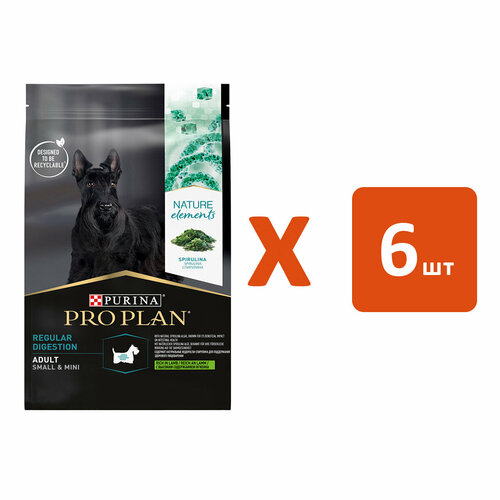 PRO PLAN NATURE ELEMENTS ADULT DOG SMALL/MINI REGULAR DIGESTION взрослые собаки маленьких пород с чувствительным пищеварением с ягненком (2 кг х 6 шт)