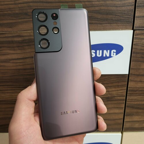 Крышка для Samsung S21 Ultra - копия оригинала задняя стеклянная панель (бронзового цвета)