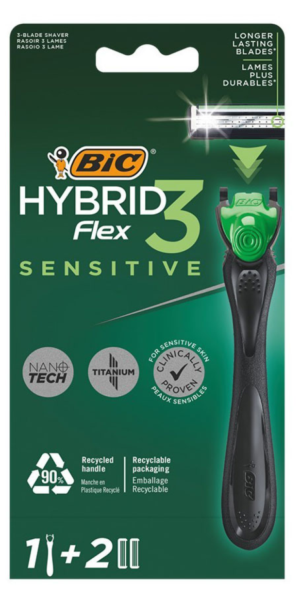 Бритвенный станок Bic Hybrid 3 Flex с 2 сменными кассетами