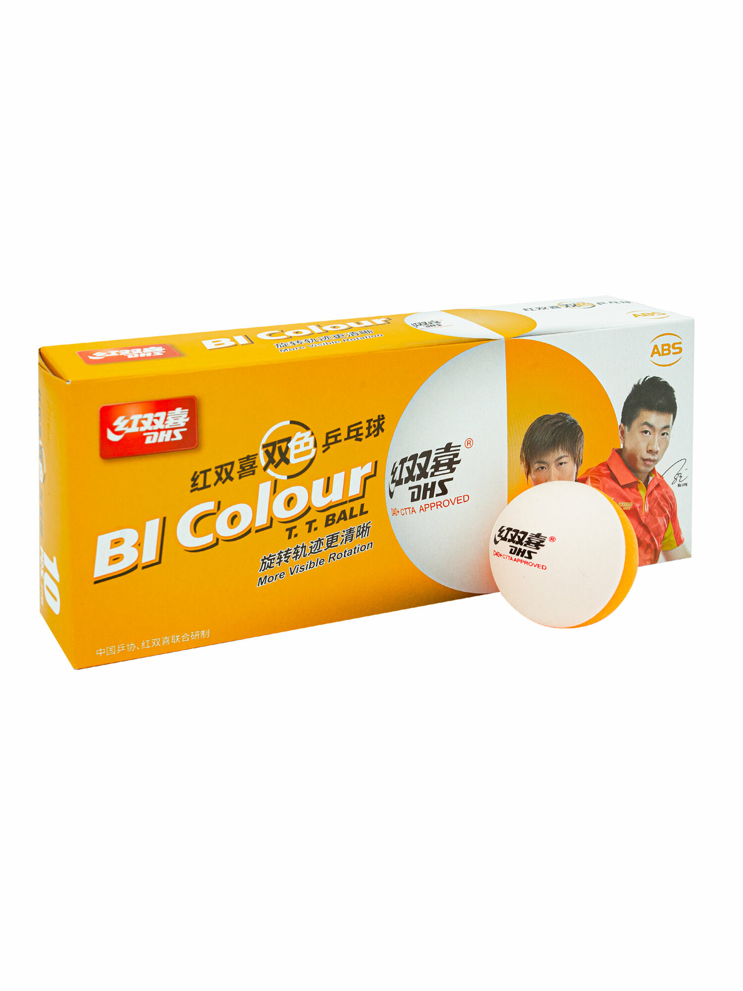 фото Мячи для н/т DHS D40+ (DUAL) BiColour бел. 10 шт.