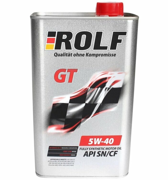 Синтетическое моторное масло ROLF GT 5W-40 SN/CF, 1 л, 1 л