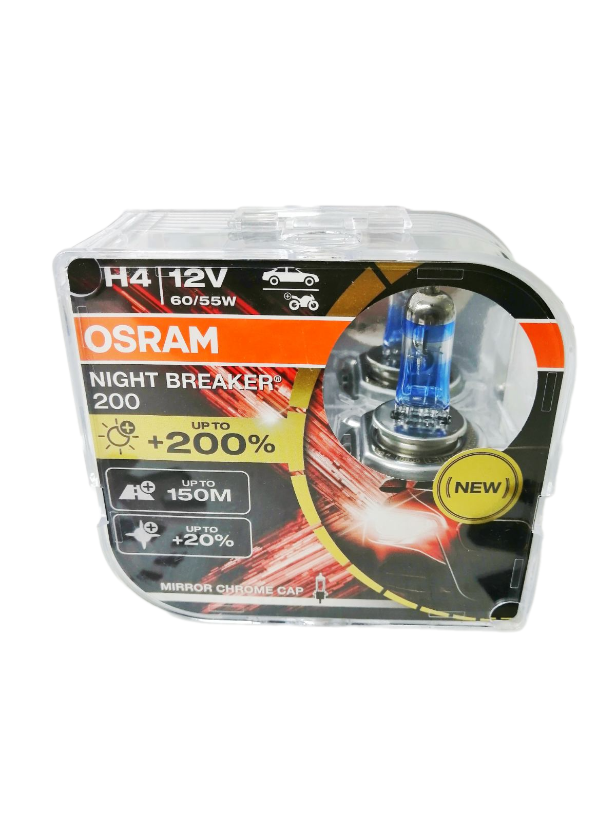 Лампа OSRAM H4 12V 60/55W P43t 3900K Night Breaker +200% - фото №19