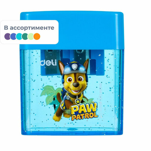 Комплект 50 штук, Точилка для карандашей Deli EH551 Paw Patrol 2 отв, пластик, дисплей, в асс