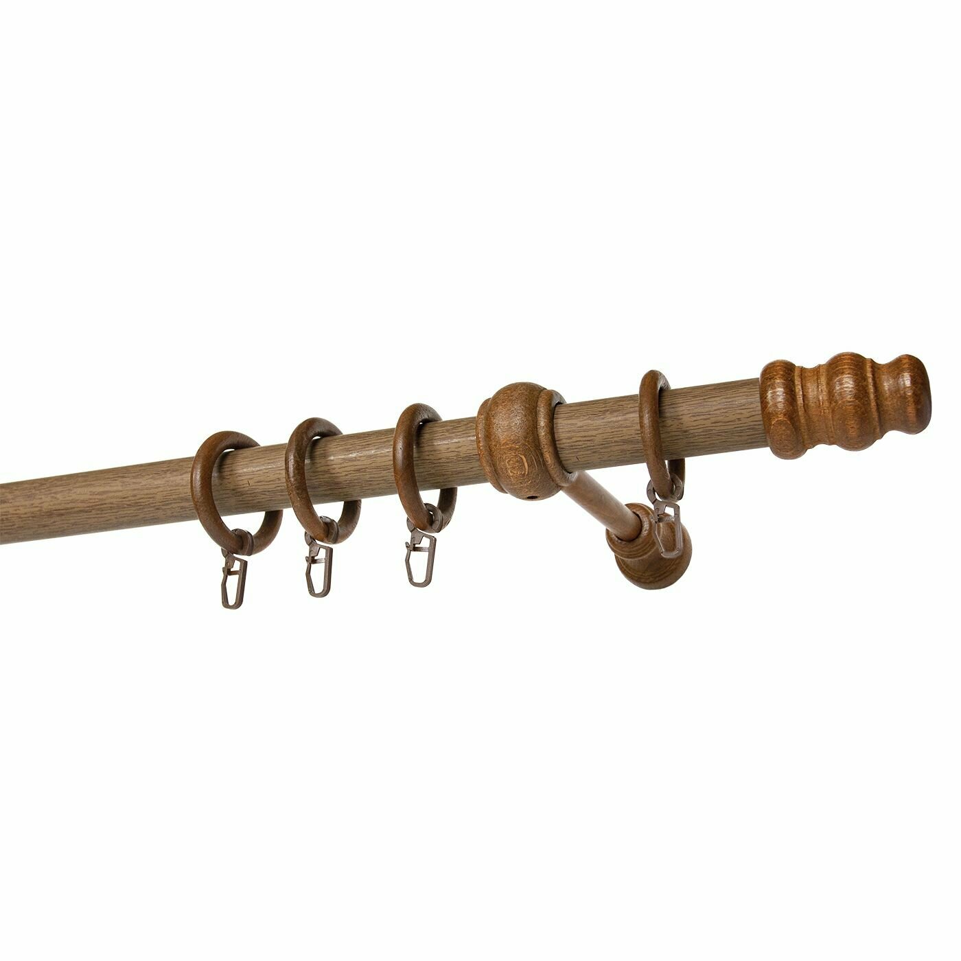 фото Карниз для штор и тюля уют круглый деревянный настенный однорядный