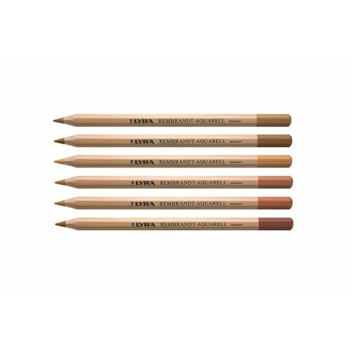 Lyra Набор цветных карандашей Rembrandt Aquarell коричневые оттенки, 6шт