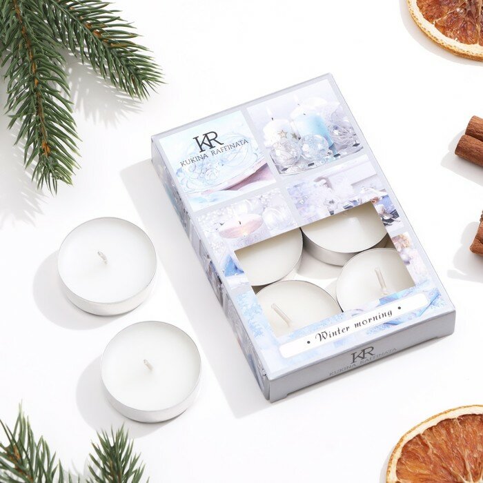 фото Ароматические свечи Sima-land "Зимний лес", чайные, 6 шт (400130)