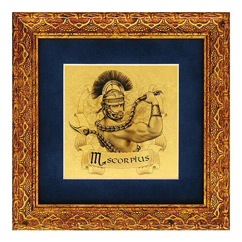 Картина золотом подарок для мужчины Знак Зодиака Скорпион