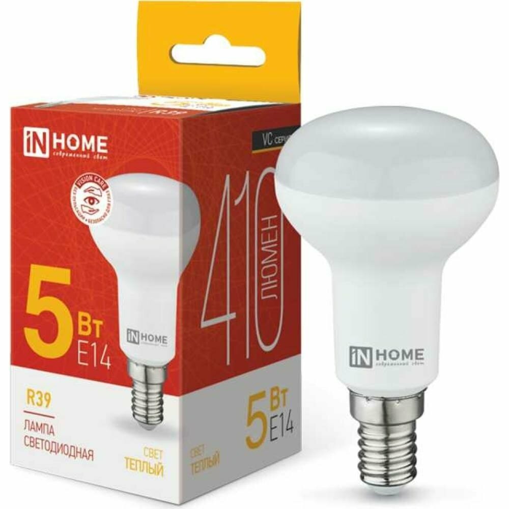 IN HOME Лампа сд LED-R39-VC 5Вт 230В Е14 3000К 410Лм 4690612030838