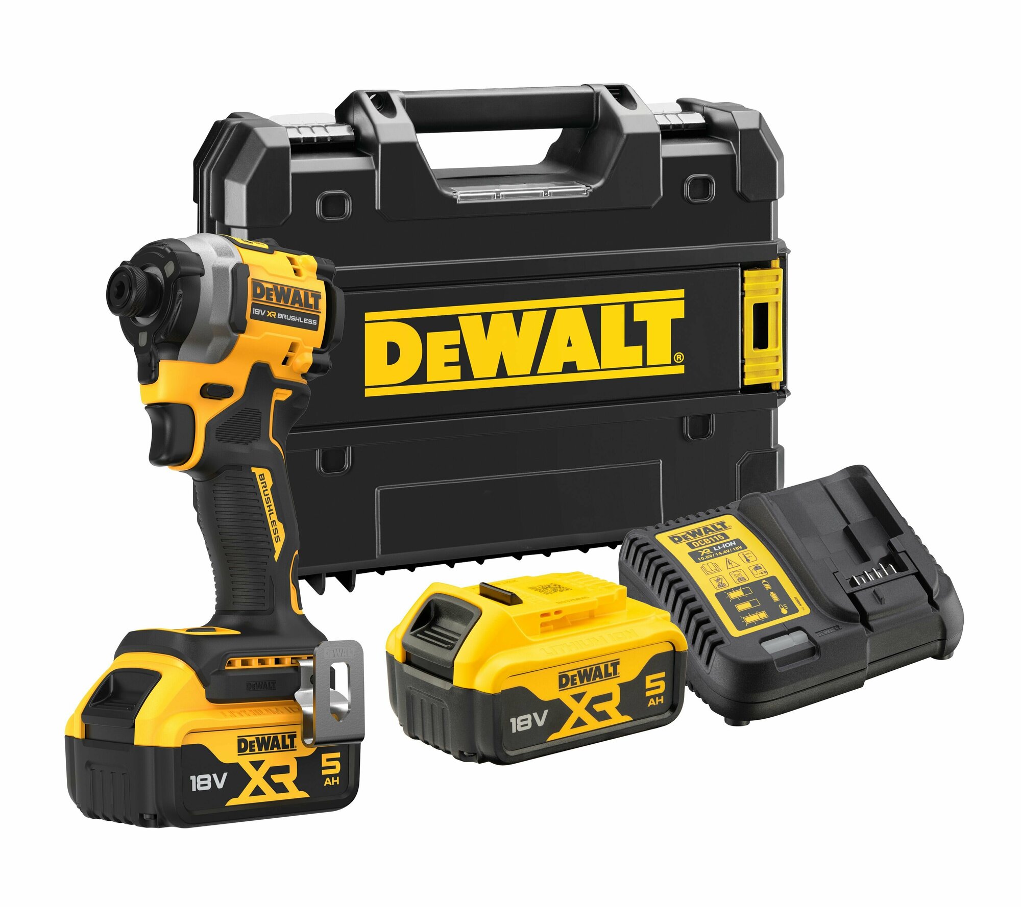 Аккумуляторный импульсный шуруповерт DEWALT, 18 В, 206 Нм, 3800 уд/мин, 3250 об/мин, с 2 АКБ 5 АЧ и ЗУ, в кейсе TSTAK, DCF850P2T - фото №3