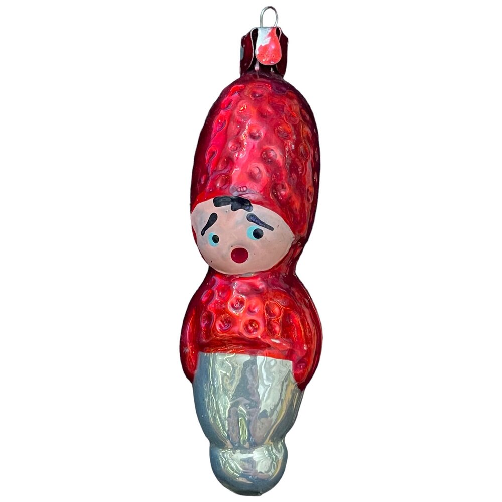 Игрушка ёлочная "Девочка-Ягодка-Клубничка", 1970-1980 гг, Объединение "РосГлавИгрушка", СССР (2)
