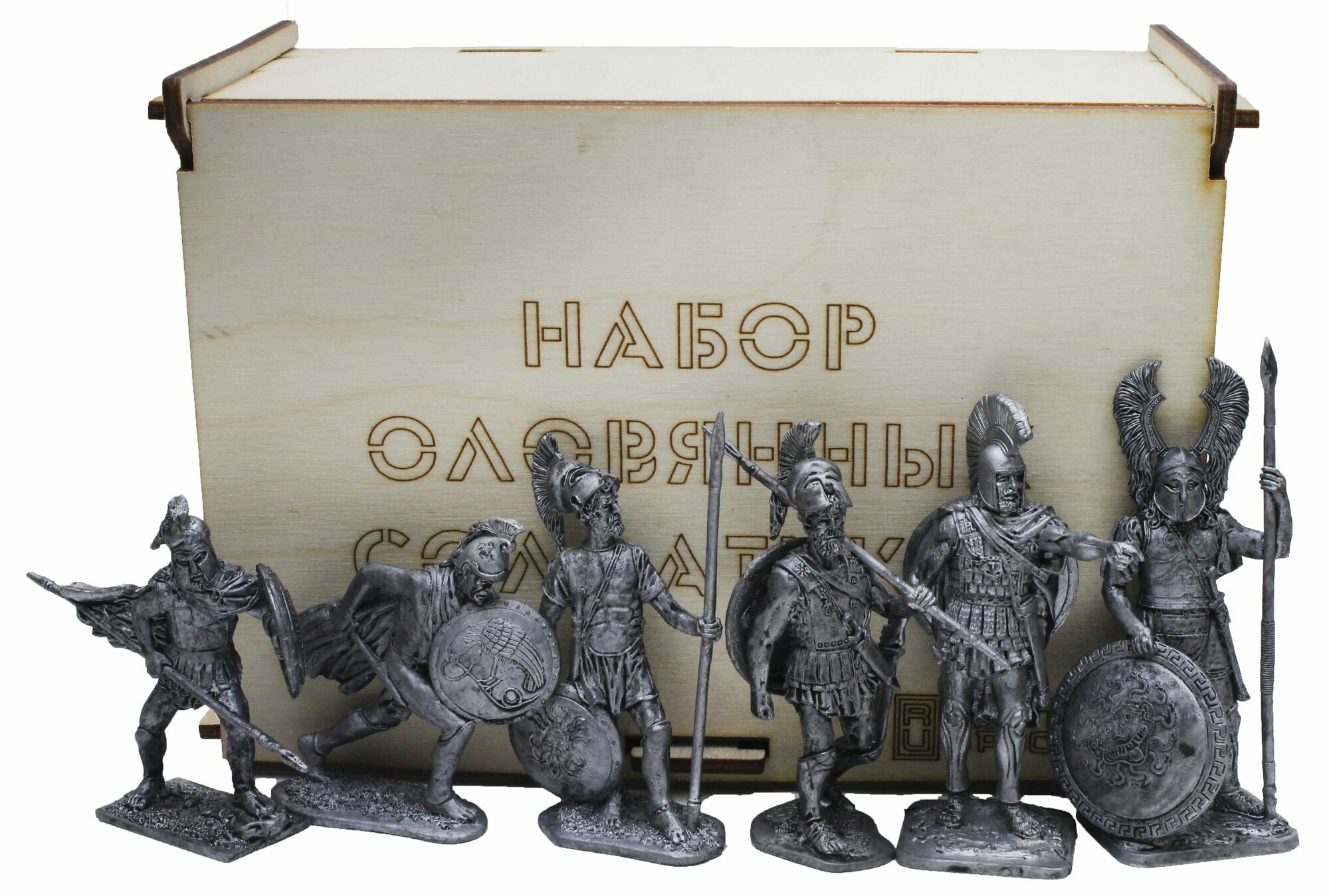 "Греки" №3ЕК (6 н/к) в фанерной коробке набор оловянных солдатиков некрашеных
