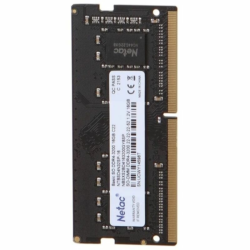Модуль памяти SODIMM DDR4 16GB Netac PC4-25600 3200MHz CL22 1.2V - фото №13