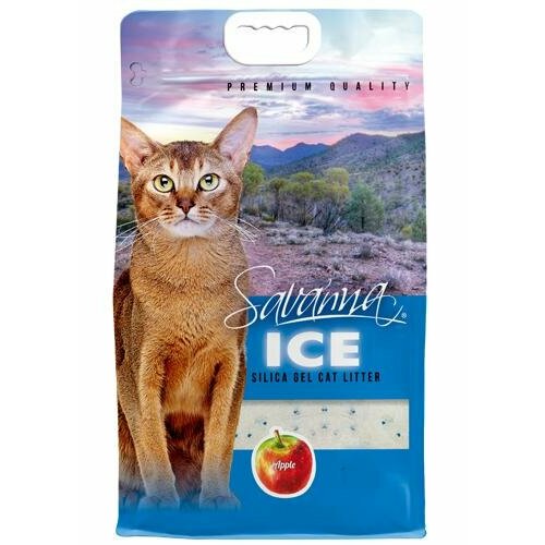 Силикагелевый наполнитель Savanna Ice для кошек с ароматом яблока 4 л 599₽