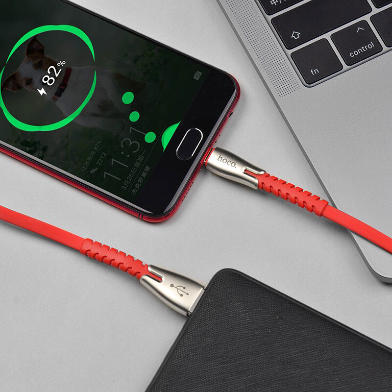 Кабель Hoco U58 USB - microUSB, 1,2 метра, красный