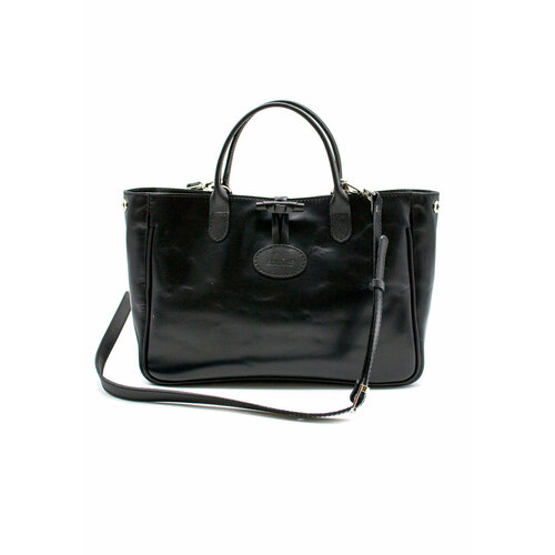 фото Сумка , фактура лаковая, гладкая, черный студия эклекикарт