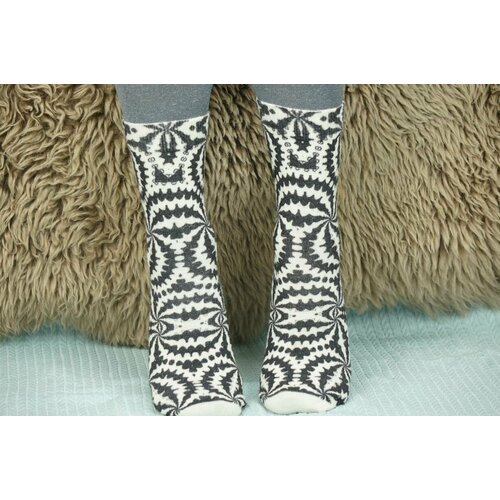 фото Носки шерстянки, размер 35/38, черный, белый