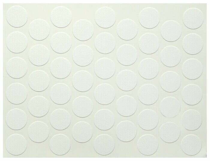 Заглушка самоклеящаяся, цвет Белый ( PC2500) D14 мм , 100шт (2 листа по 50шт)