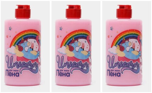 GreenField Пена для ванн Unicorn Bubble Gum, 460 мл, 3 шт