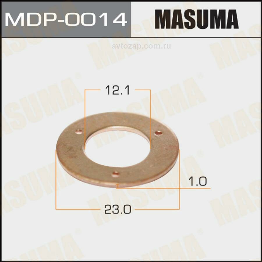 MDP-0014_шайба форсунки! (медь) 12.1x22.9x1\ Nissan Primera 2.0 D 90-95/Sunny B11/Y10 1.7 90-00 MDP0014