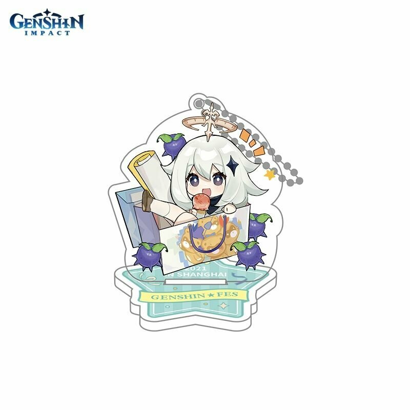 Акриловая фигурка Genshin Fes Chibi Character Standee Strap Paimon ЭМСИ - фото №6