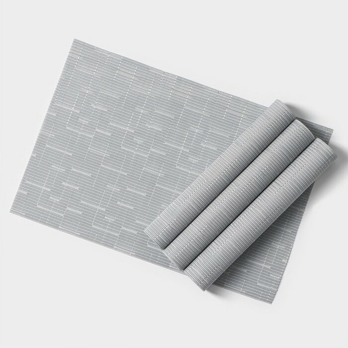 Набор салфеток сервировочных Доляна «Шер» 4 шт 30×45 см цвет серый