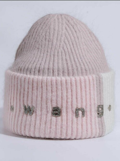 Шапка бини  шапка женская, размер 5658, розовый