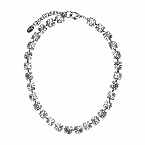 Колье, кристаллы Swarovski, искусственный камень, длина 40 см, серебряный