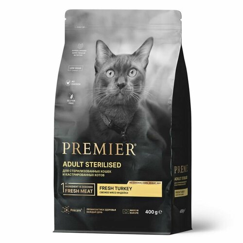 Корм сухой PREMIER PET Premier Индейка для стерилизованных кошек, 400 г