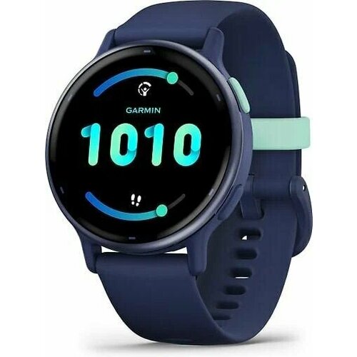 Garmin vivoactive 5 Metallic Navy Aluminum Bezel with Navy Case and Silicone Band 010-02862-12 garmin vivoactive hr зарядный кабель 010 12455 00